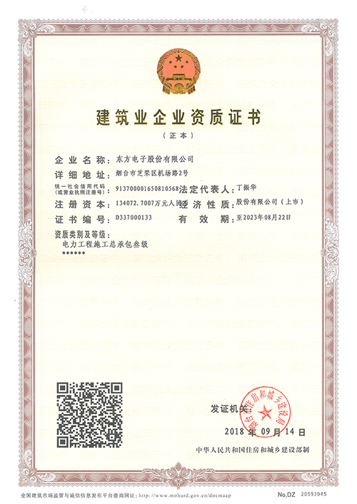 Construction Enterprise Qualification Certificate 